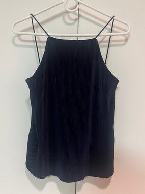 Zara Trafaluc Black Pleated Plissé Cami Tank Top S